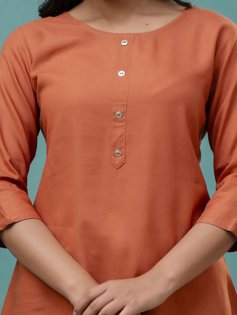 women round neck solid regular top - 21582228 -  Standard Image - 5