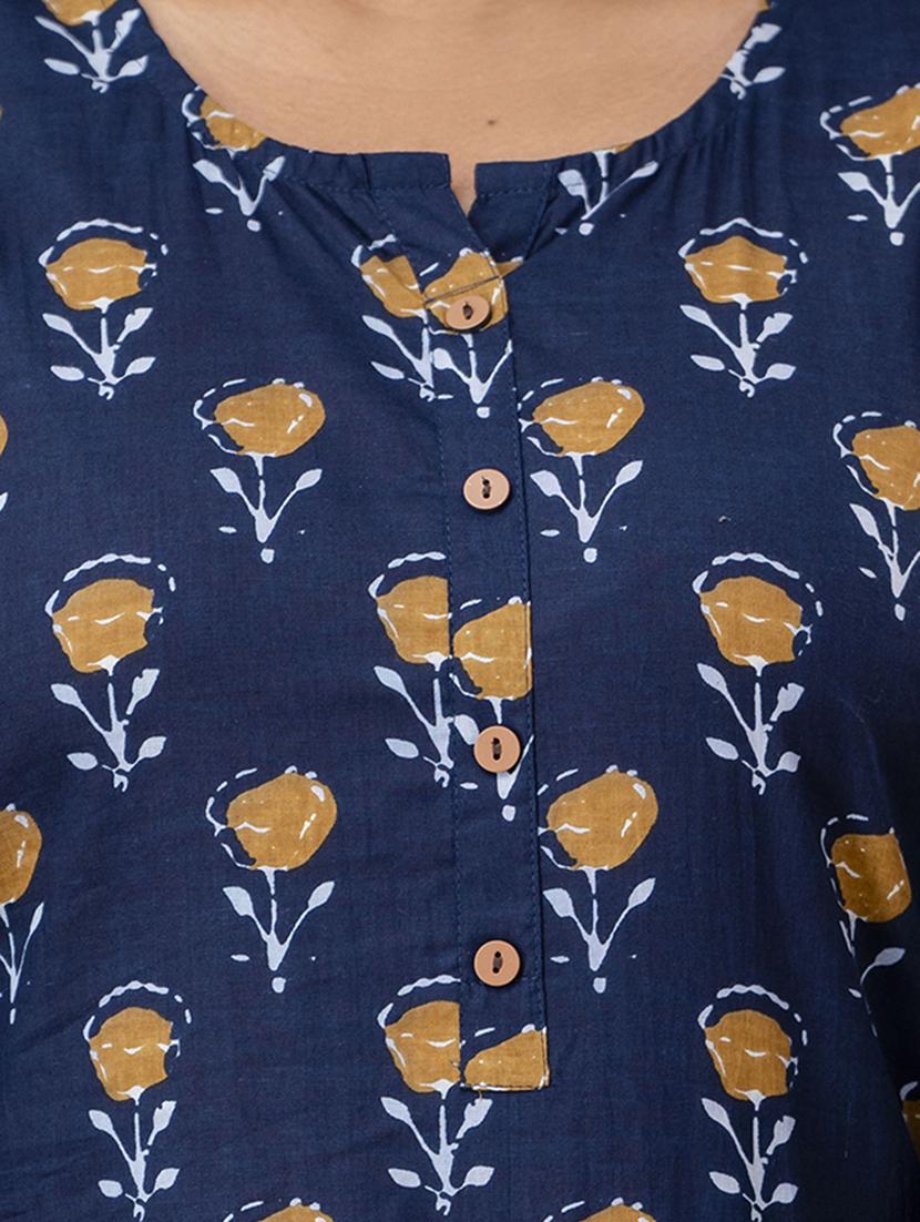 women printed three quarter sleeves straight kurti - 21582264 - Standard Image - 5