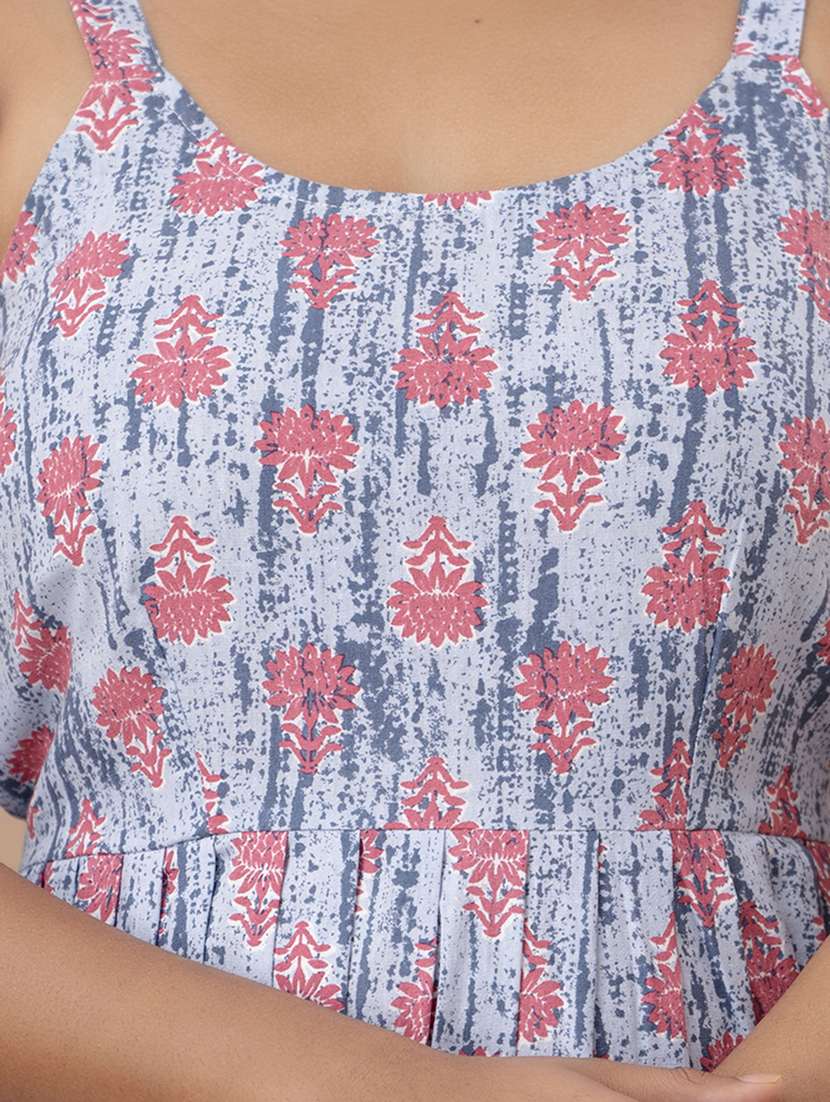 women printed sleeveless peplum top - 21582267 -  Standard Image - 5