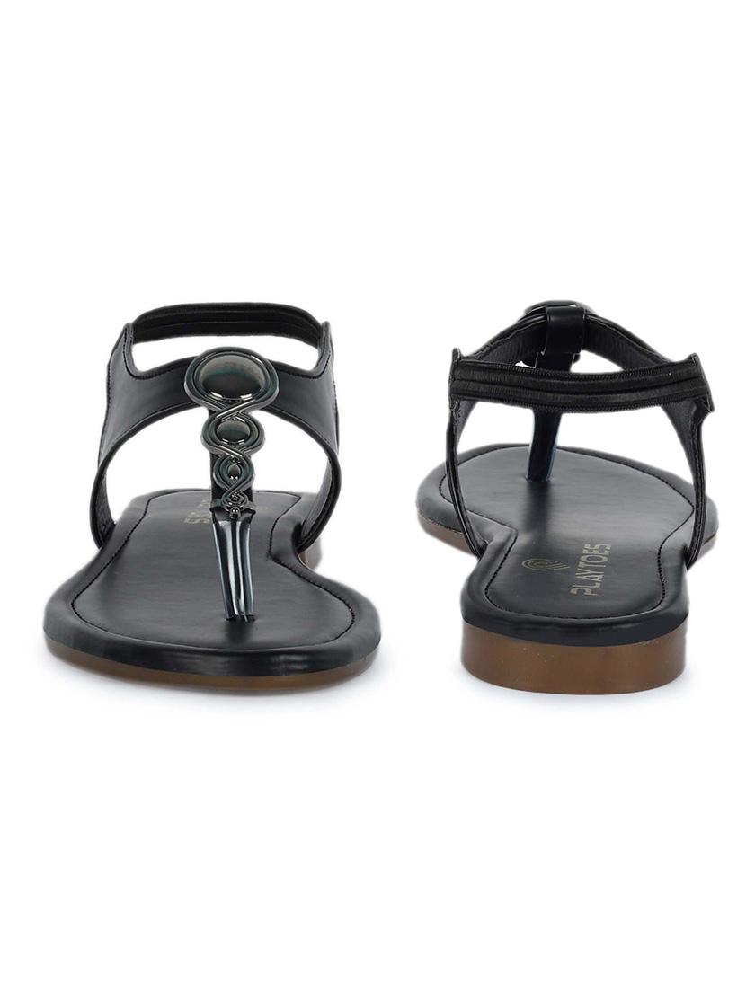 women black back strap sandal - 21582915 - Standard Image - 3
