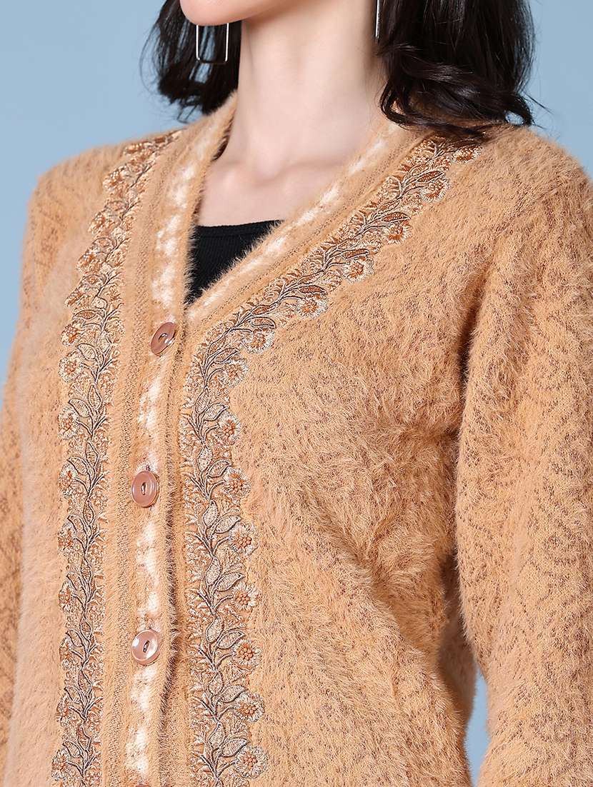 women self design long sleeve cardigan - 21582969 -  Standard Image - 5