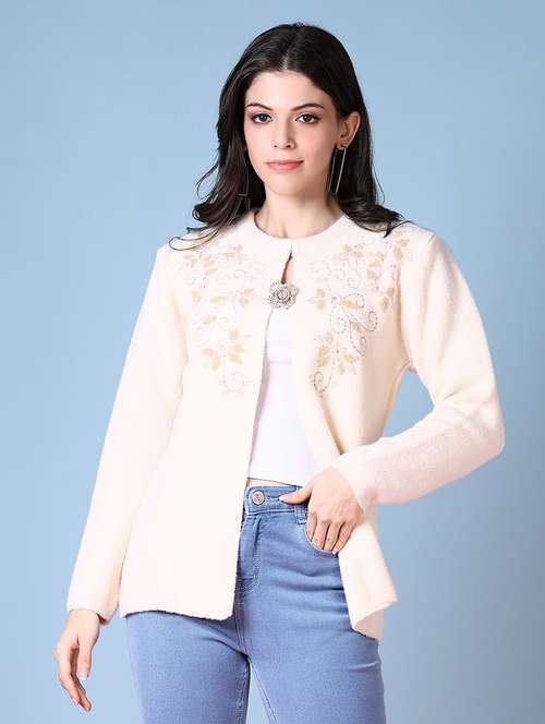 women self design long sleeve cardigan - 21582970 -  Standard Image - 0