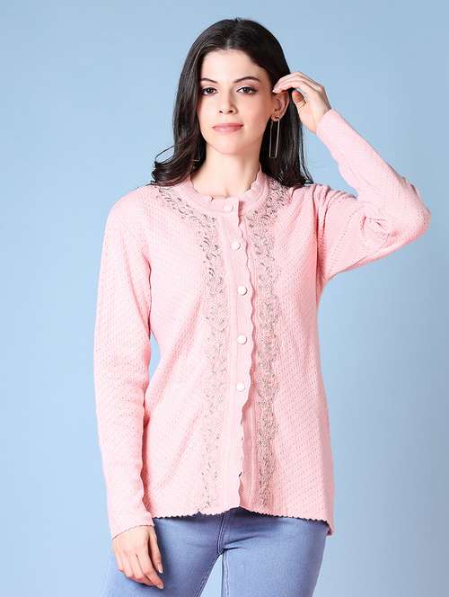 women self design long sleeve cardigan - 21582971 -  Standard Image - 0