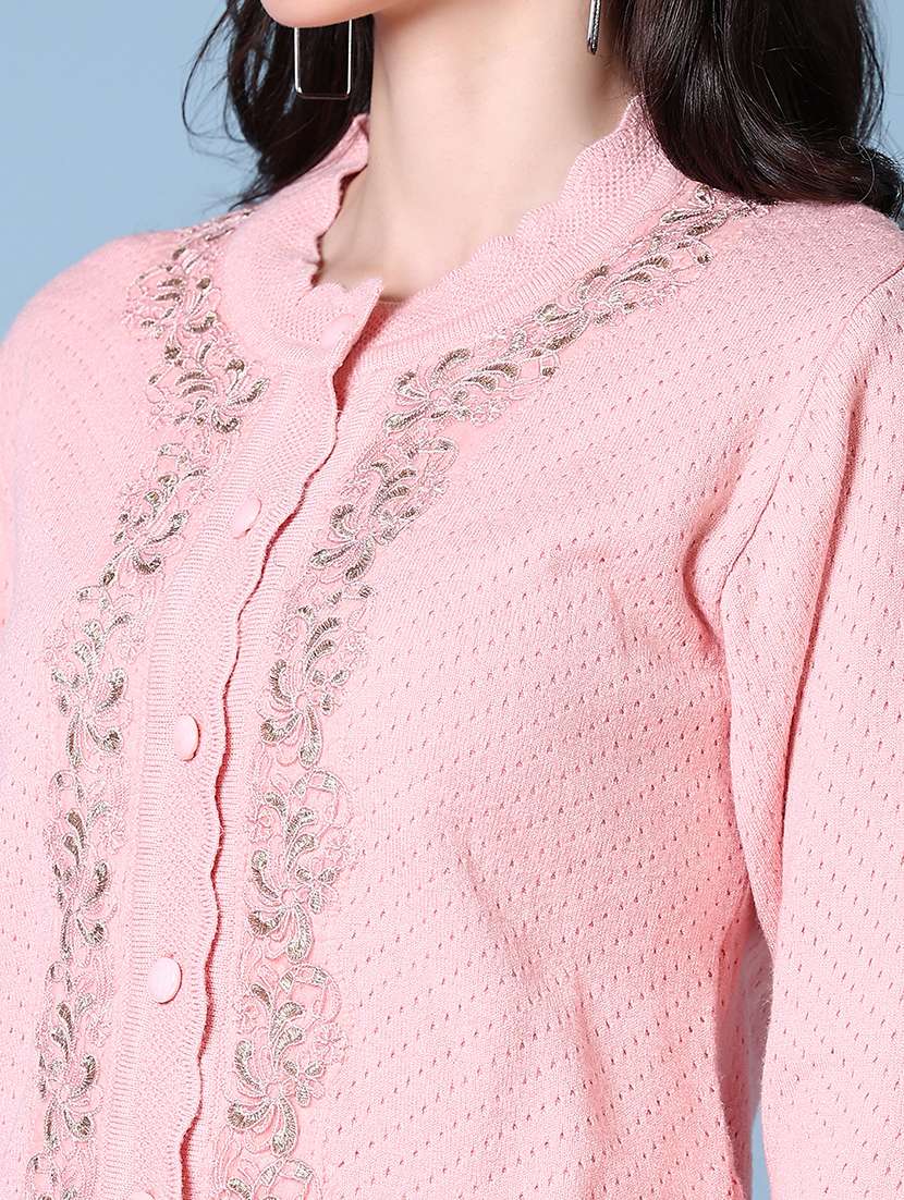 women self design long sleeve cardigan - 21582971 -  Standard Image - 5