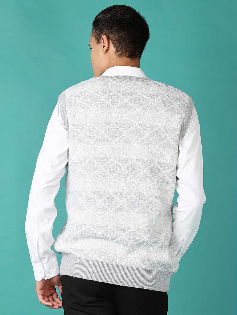 men self designed sleeveless cardigan - 21582983 -  Standard Image - 3
