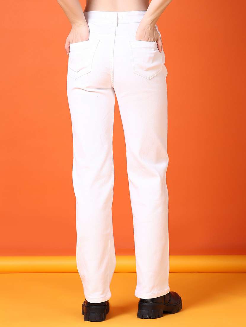 women solid mid rise staright fit jean - 21583009 - Standard Image - 3