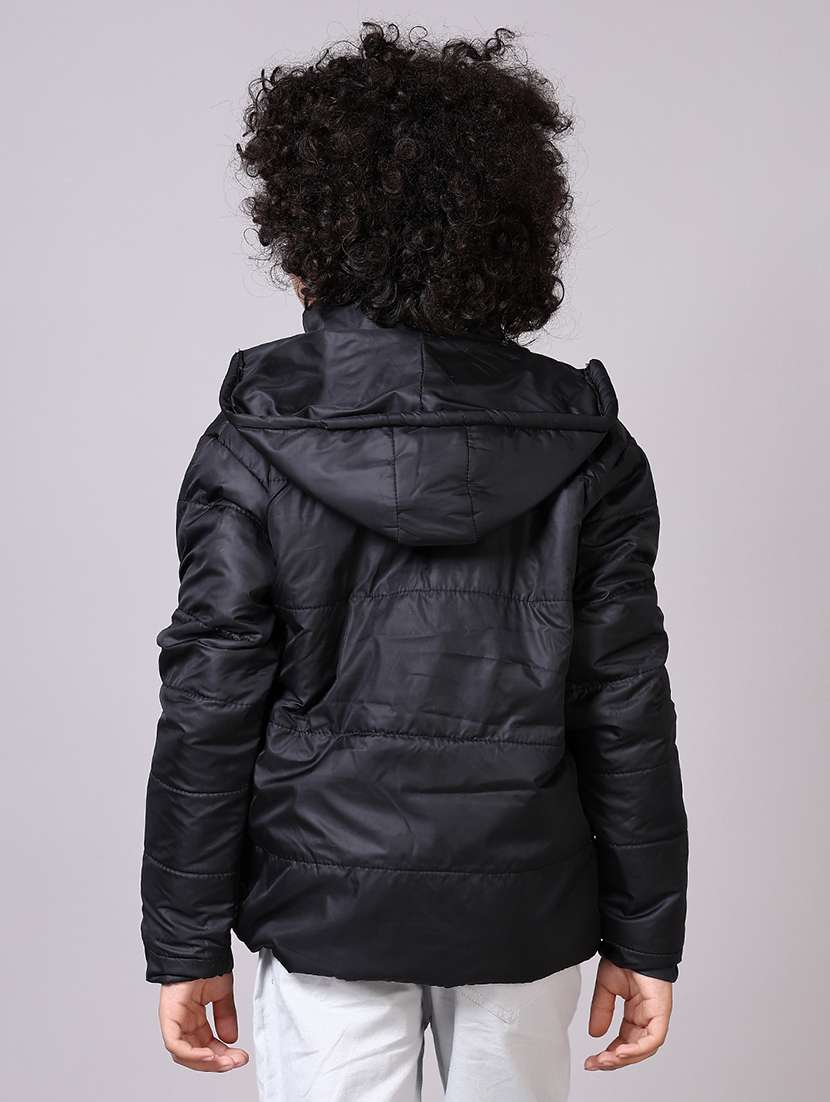 boys solid long sleeve hooded bomber jacket - 21583046 -  Standard Image - 3