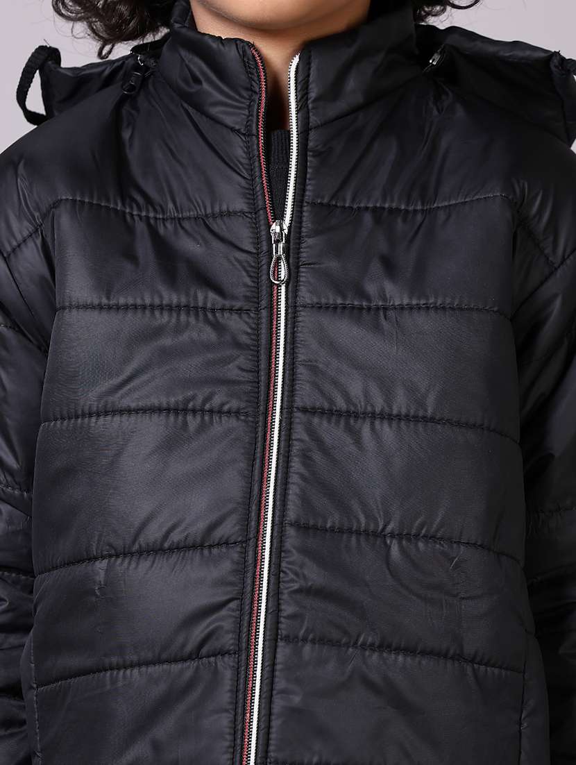 boys solid long sleeve hooded bomber jacket - 21583046 -  Standard Image - 5