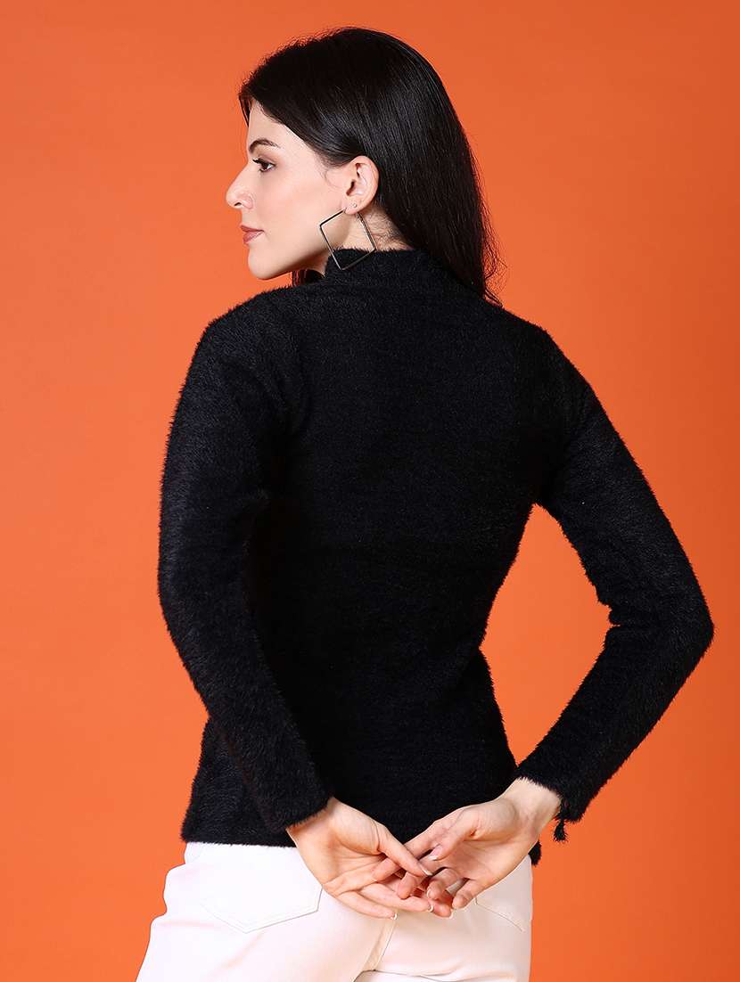 women long sleeves solid pullover - 21583065 -  Standard Image - 3