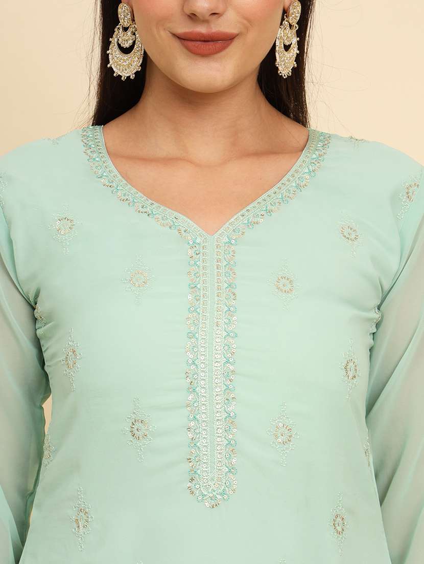 women sequin embroidered kurta pant set with dupatta - 21583252 - Standard Image - 5