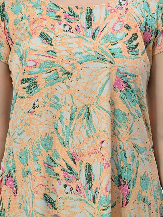 women printed short sleeve a-line ethnic dress - 21583621 - Standard Image - 5