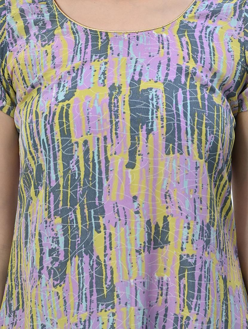 women printed short sleeve a-line ethnic dress - 21583622 - Standard Image - 5