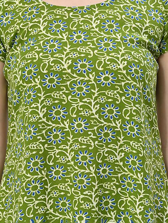 women floral short sleeve a-line ethnic dress - 21583623 - Standard Image - 5