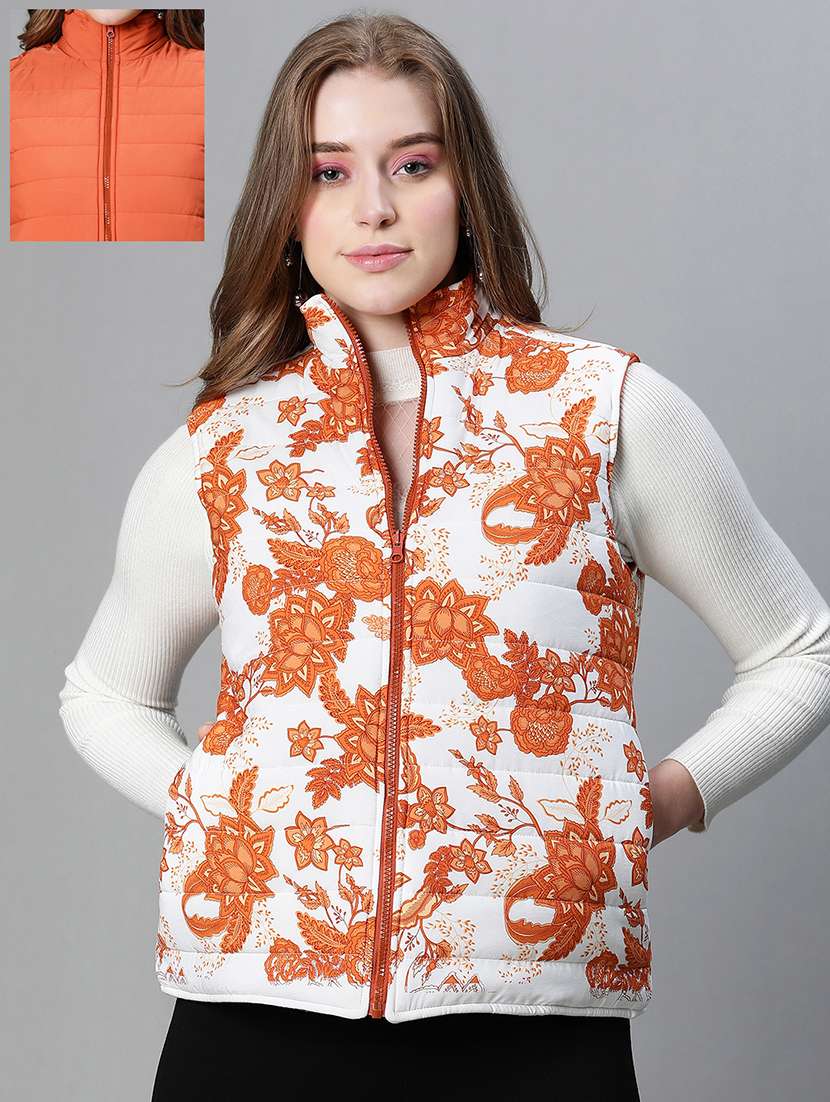 women floral print sleeveless jacket - 21584251 -  Zoom Image - 0