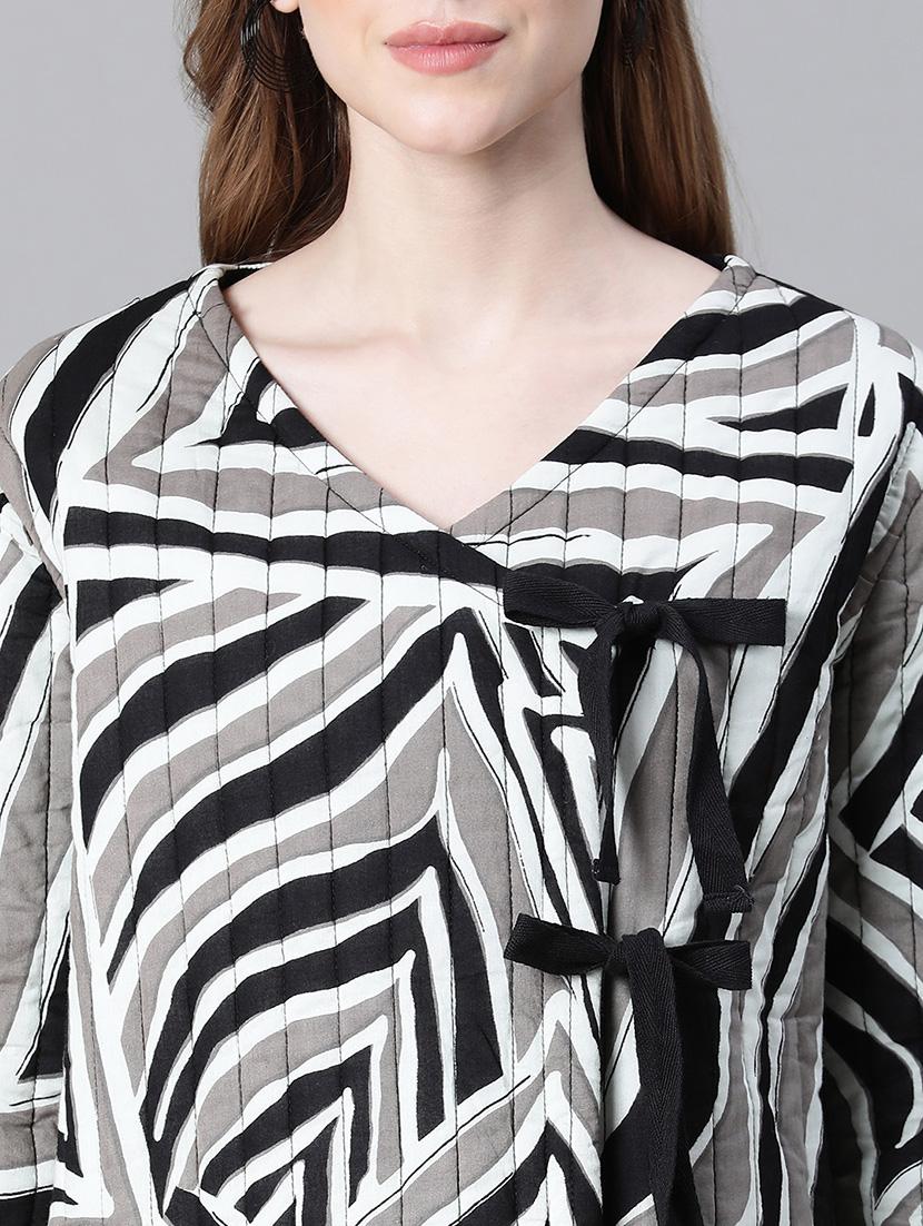 women printed long sleeves jacket - 21584252 - Standard Image - 5