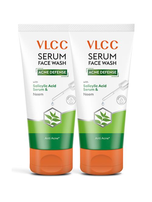 vlcc acne defense serum face wash with salicylic acid serum & neem - 150ml + 150ml (buy one get one) - 21584256 - Standard Image - 0