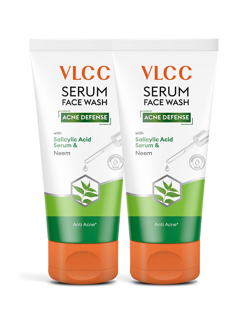 vlcc acne defense serum face wash with salicylic acid serum & neem - 150ml + 150ml (buy one get one) - 21584256 - Zoom Image - 0