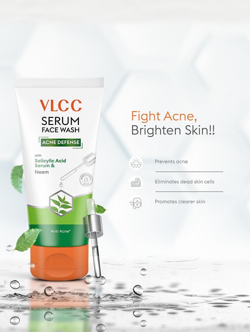 vlcc acne defense serum face wash with salicylic acid serum & neem - 150ml + 150ml (buy one get one) - 21584256 - Standard Image - 3