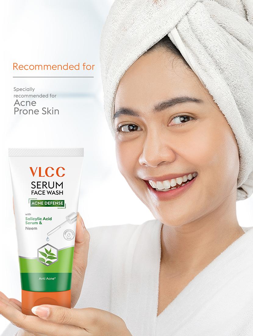 vlcc acne defense serum face wash with salicylic acid serum & neem - 150ml + 150ml (buy one get one) - 21584256 - Standard Image - 5