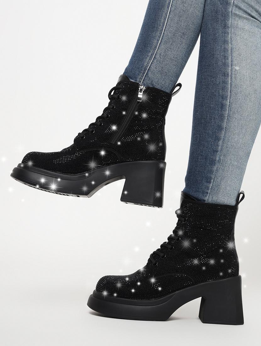 women black sequined ankle boot - 21584844 - Standard Image - 5
