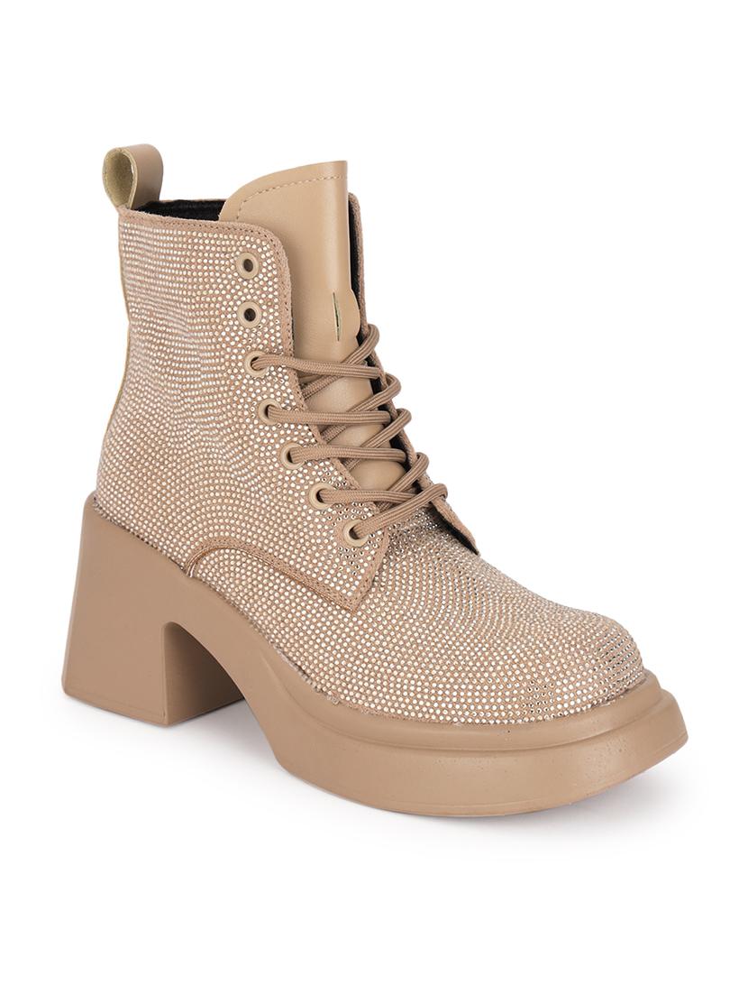 women khaki sequined ankle boot - 21584845 - Zoom Image - 0
