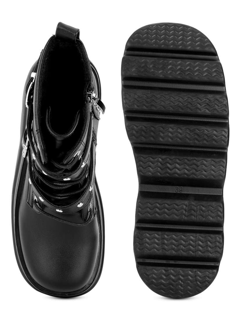 women black solid ankle boot - 21584848 -  Standard Image - 3