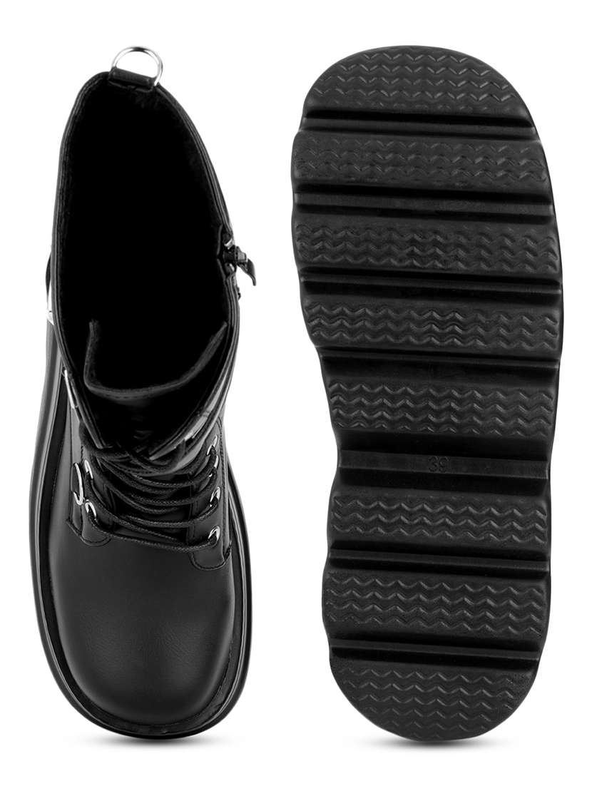 women black solid ankle boot - 21584849 -  Standard Image - 3