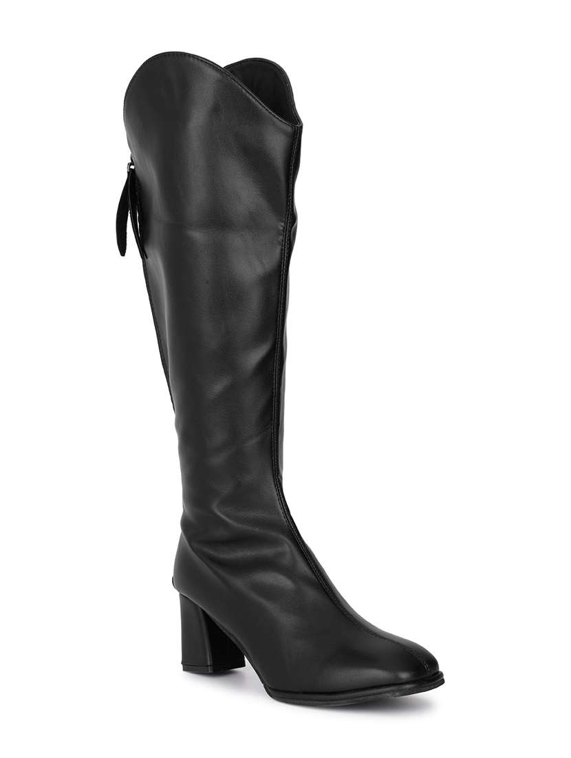 women black solid knee length boot - 21584853 -  Zoom Image - 0
