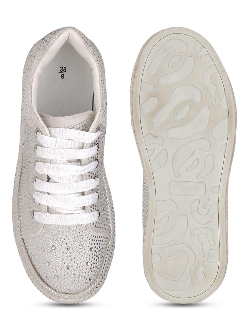 women beige lace-up casual shoe - 21584861 - Standard Image - 3