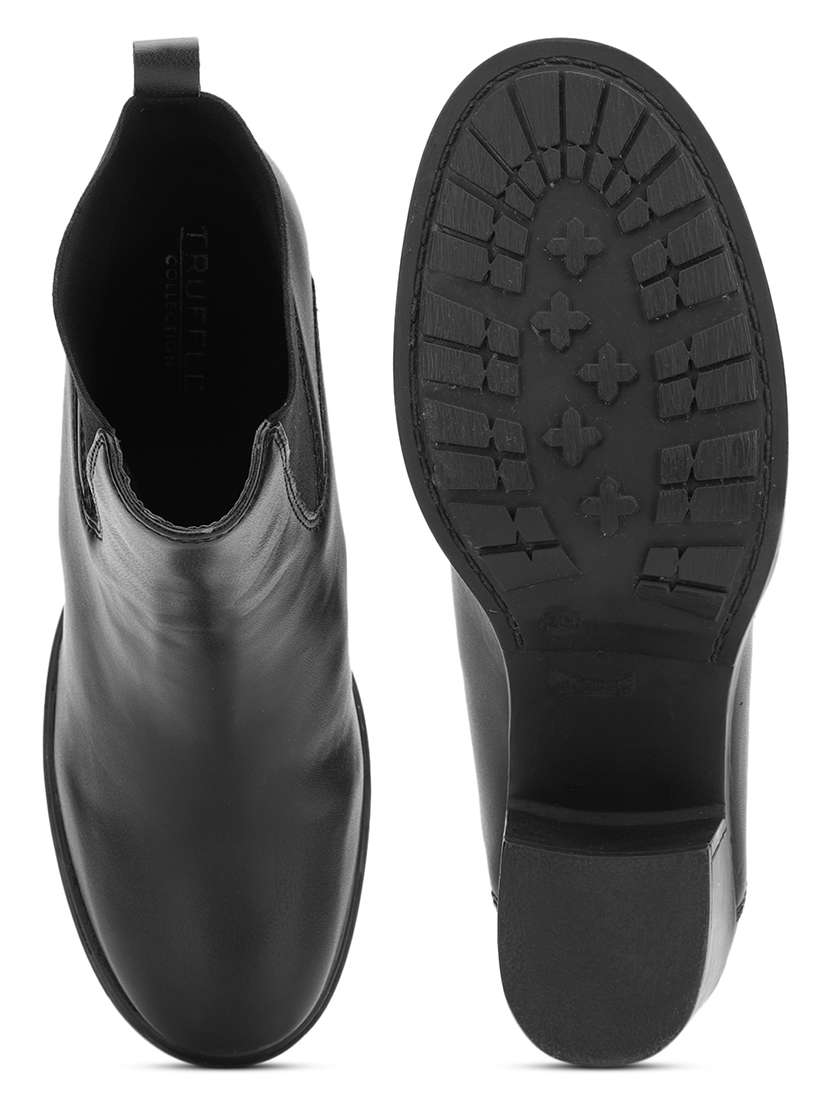 women black solid ankle boot - 21584864 -  Standard Image - 3