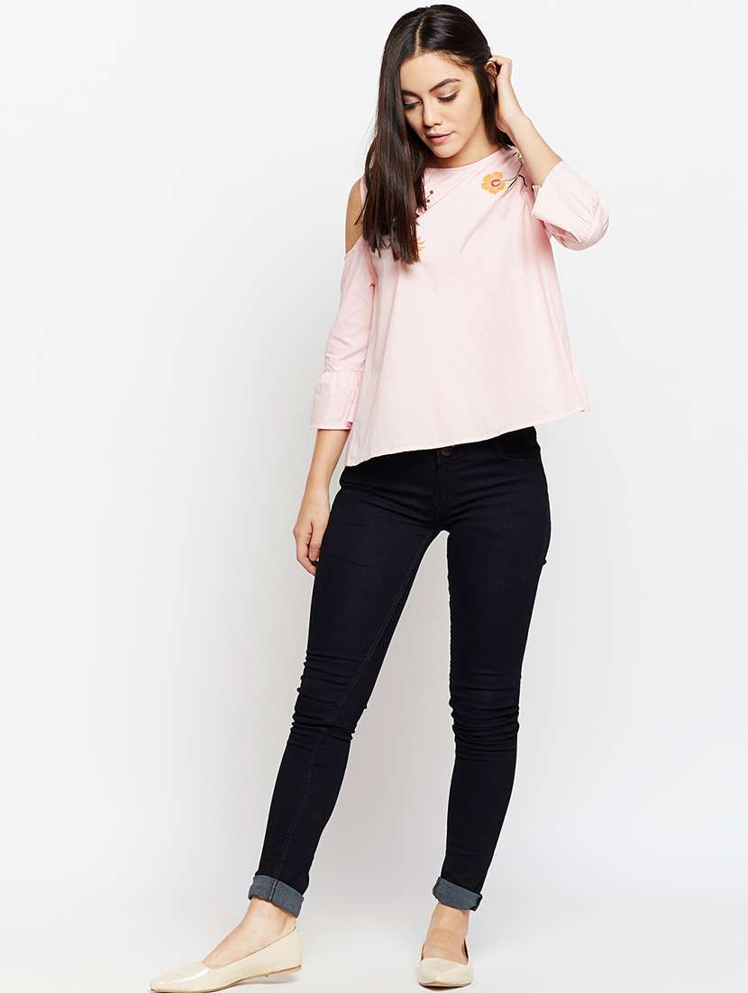 women embroidered round neck top - 21584883 -  Standard Image - 3