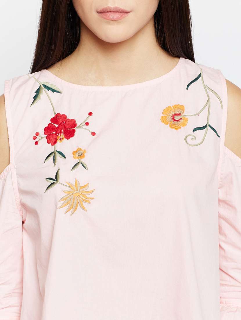 women embroidered round neck top - 21584883 -  Standard Image - 5