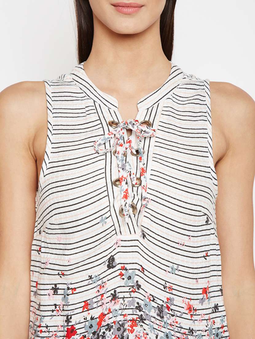 off white viscose regular top - 21584911 - Standard Image - 5