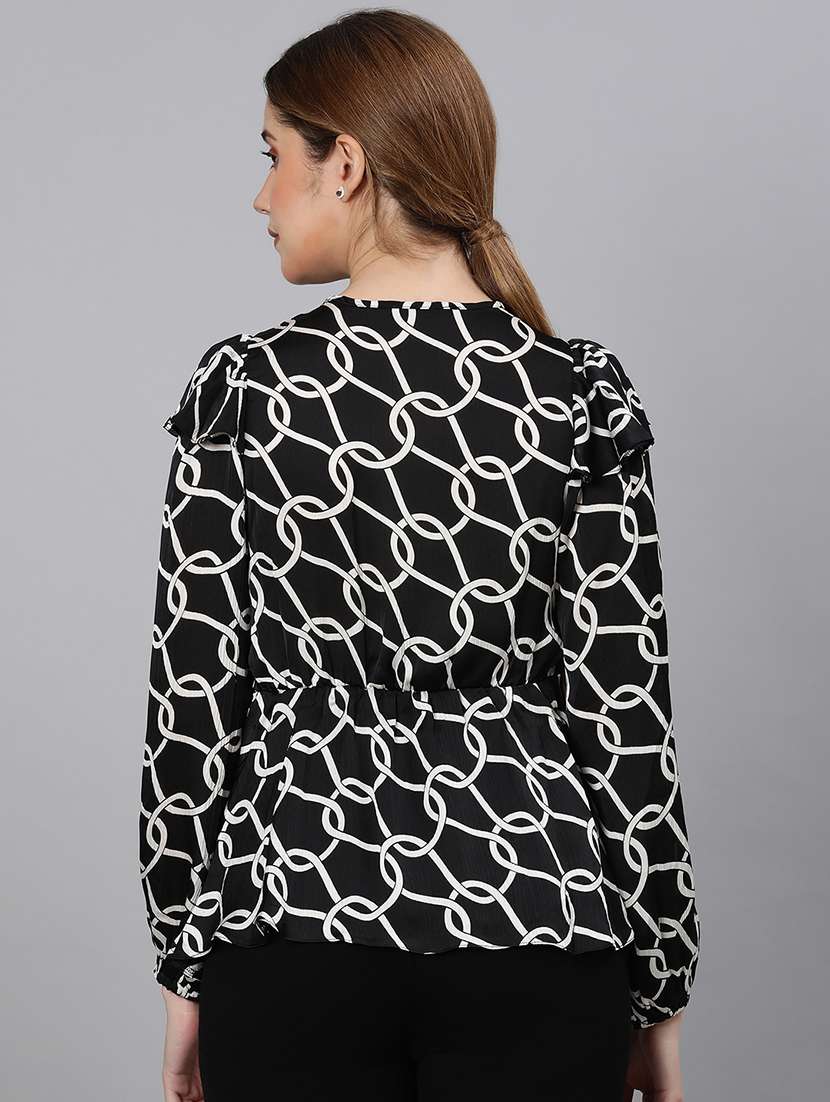 black polyester regular top - 21584913 - Standard Image - 3