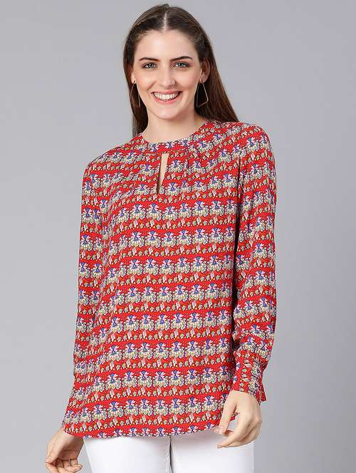 women printed long sleeves top - 21584919 -  Standard Image - 0