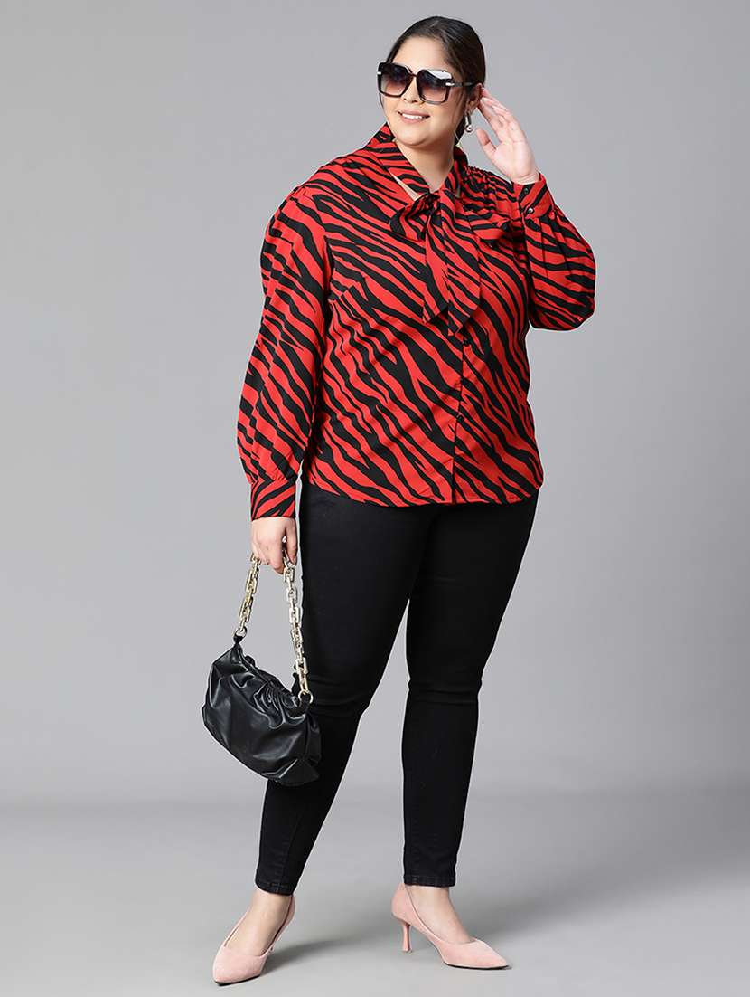 women printed plus size shirt style top - 21584924 - Standard Image - 3