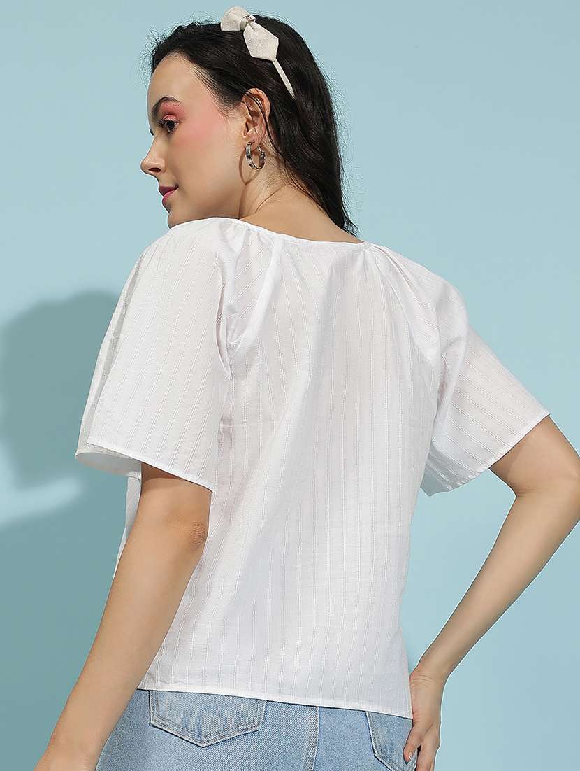 women self design short sleeves top - 21584977 -  Standard Image - 3