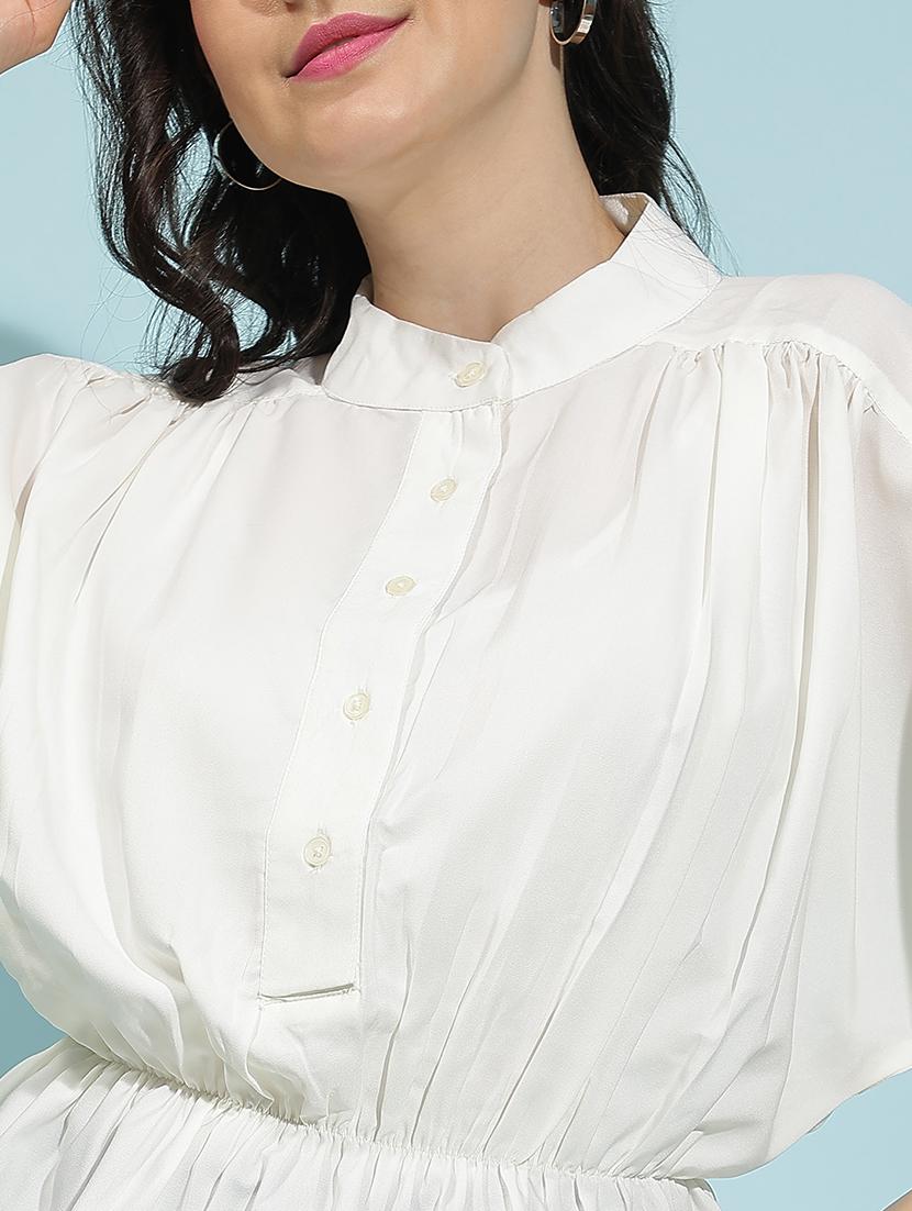 women solid short sleeves peplum top - 21584984 - Standard Image - 5