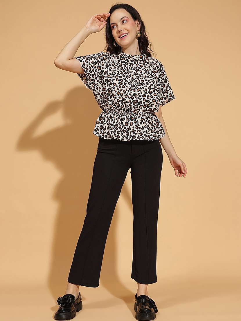 women printed kimono sleeves peplum top - 21584985 -  Standard Image - 3