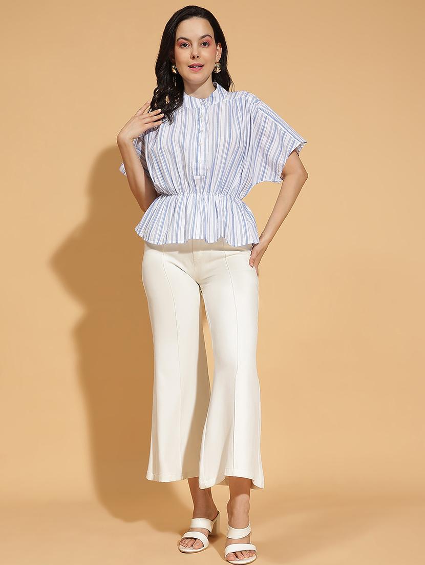 women printed kimono sleeves peplum top - 21584987 - Standard Image - 3