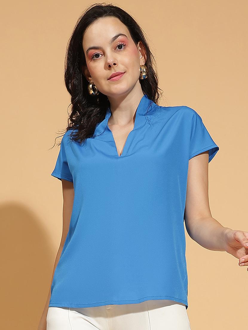 women solid short sleeves top - 21584995 -  Zoom Image - 0