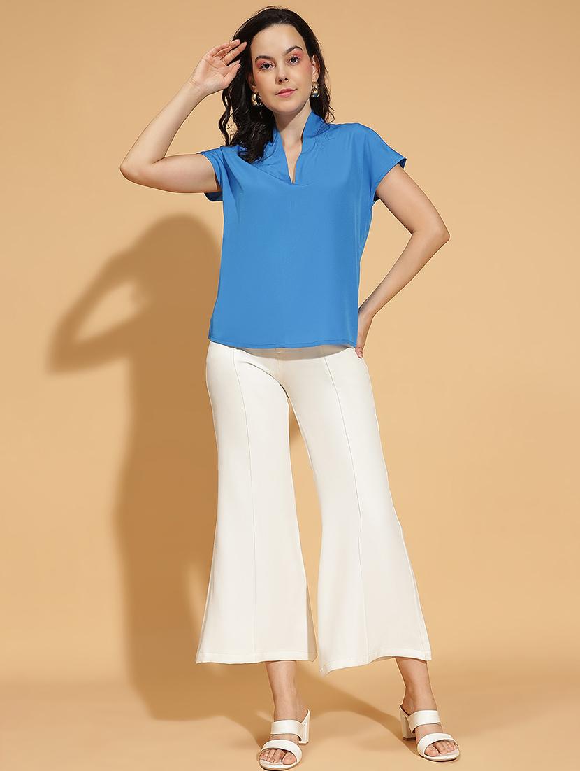 women solid short sleeves top - 21584995 - Standard Image - 3