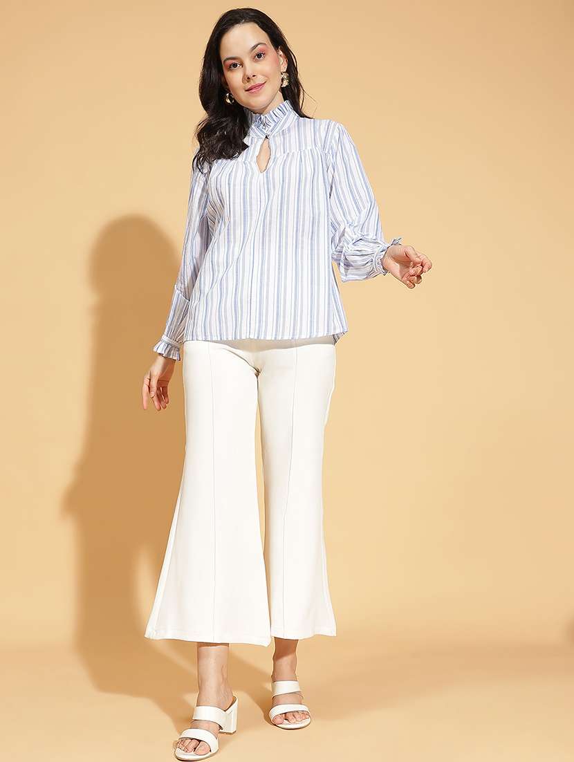women striped printed long sleeves top - 21584998 - Standard Image - 3