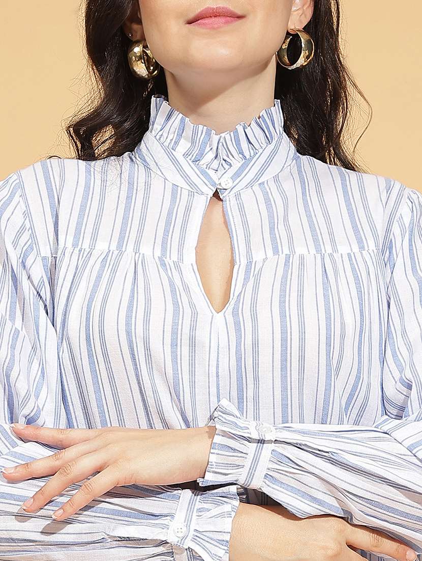 women striped printed long sleeves top - 21584998 - Standard Image - 5