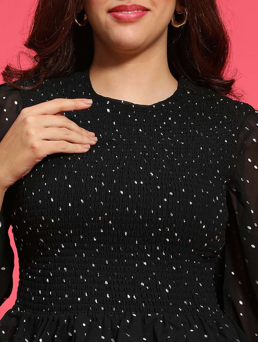 women printed long sleeves peplum top - 21585001 -  Standard Image - 5