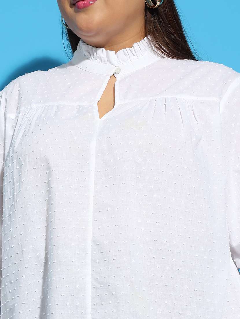 women solid long sleeves plus size top - 21585020 - Standard Image - 5