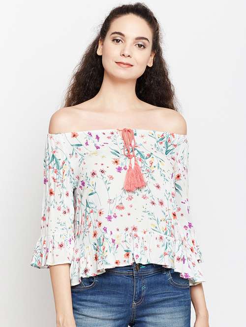women floral printed off shoulder top - 21585029 - Standard Image - 0
