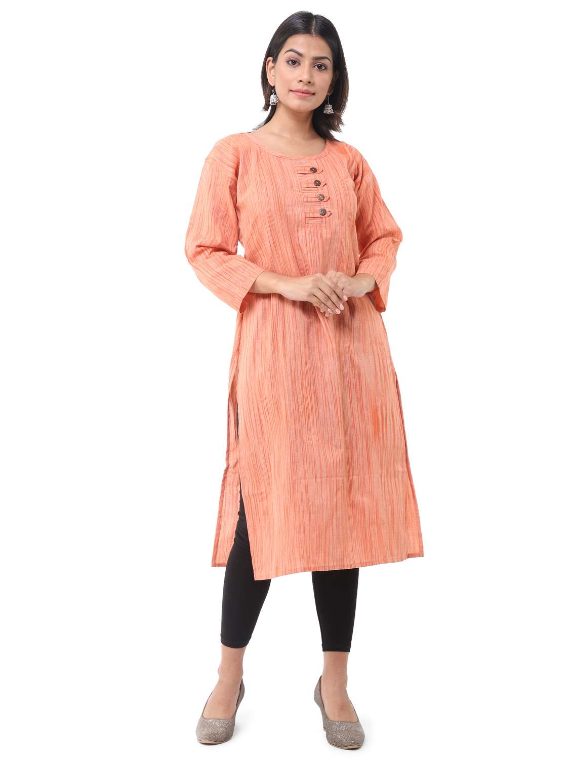 women pack of 2 solid straight kurta - 21585089 -  Standard Image - 5