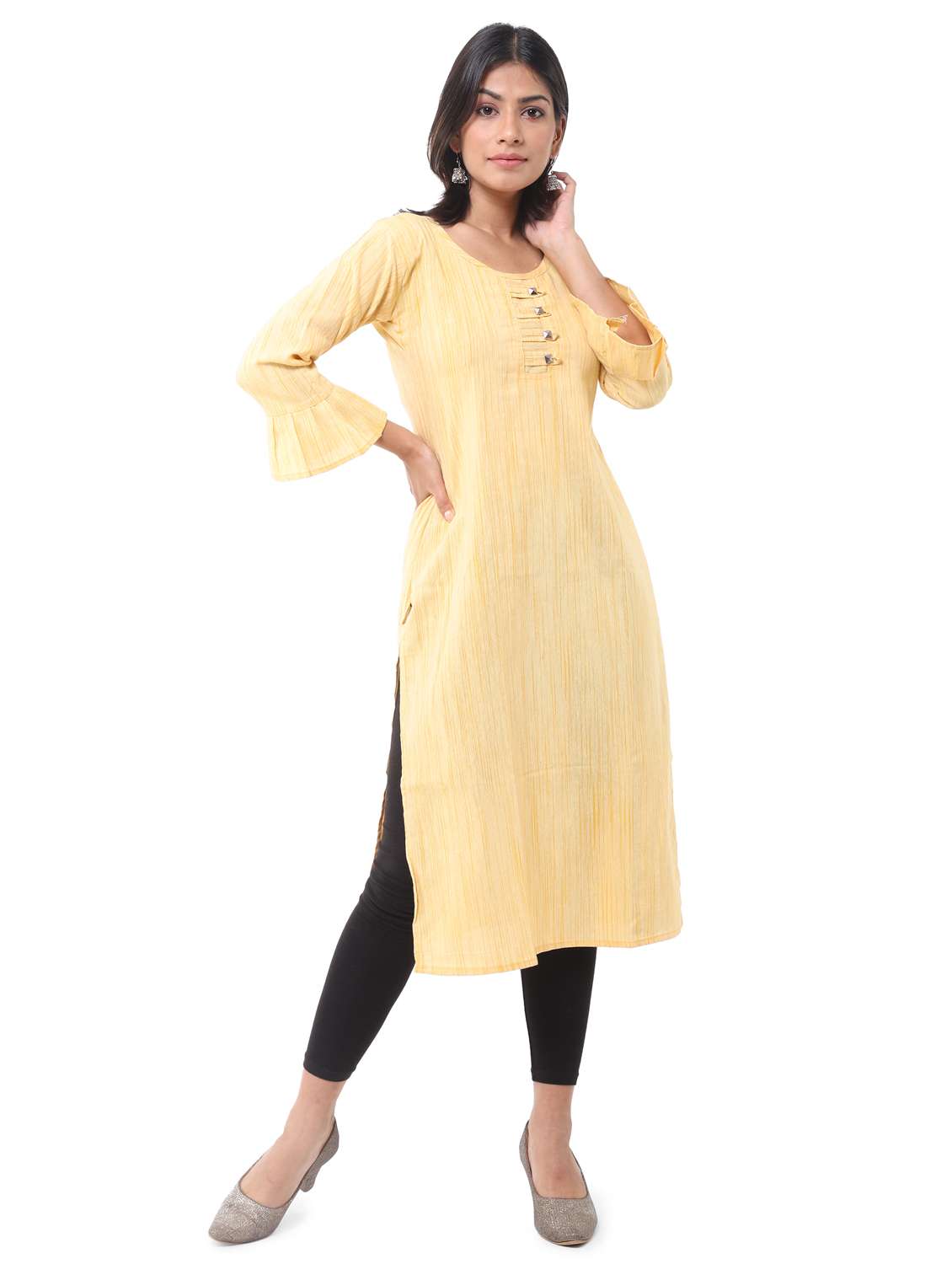 women pack of 2 solid straight kurta - 21585122 -  Standard Image - 5