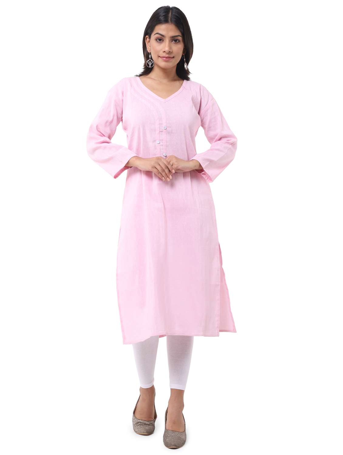  women pack of 2 solid straight kurta combo - 21585206 -  Standard Image - 5
